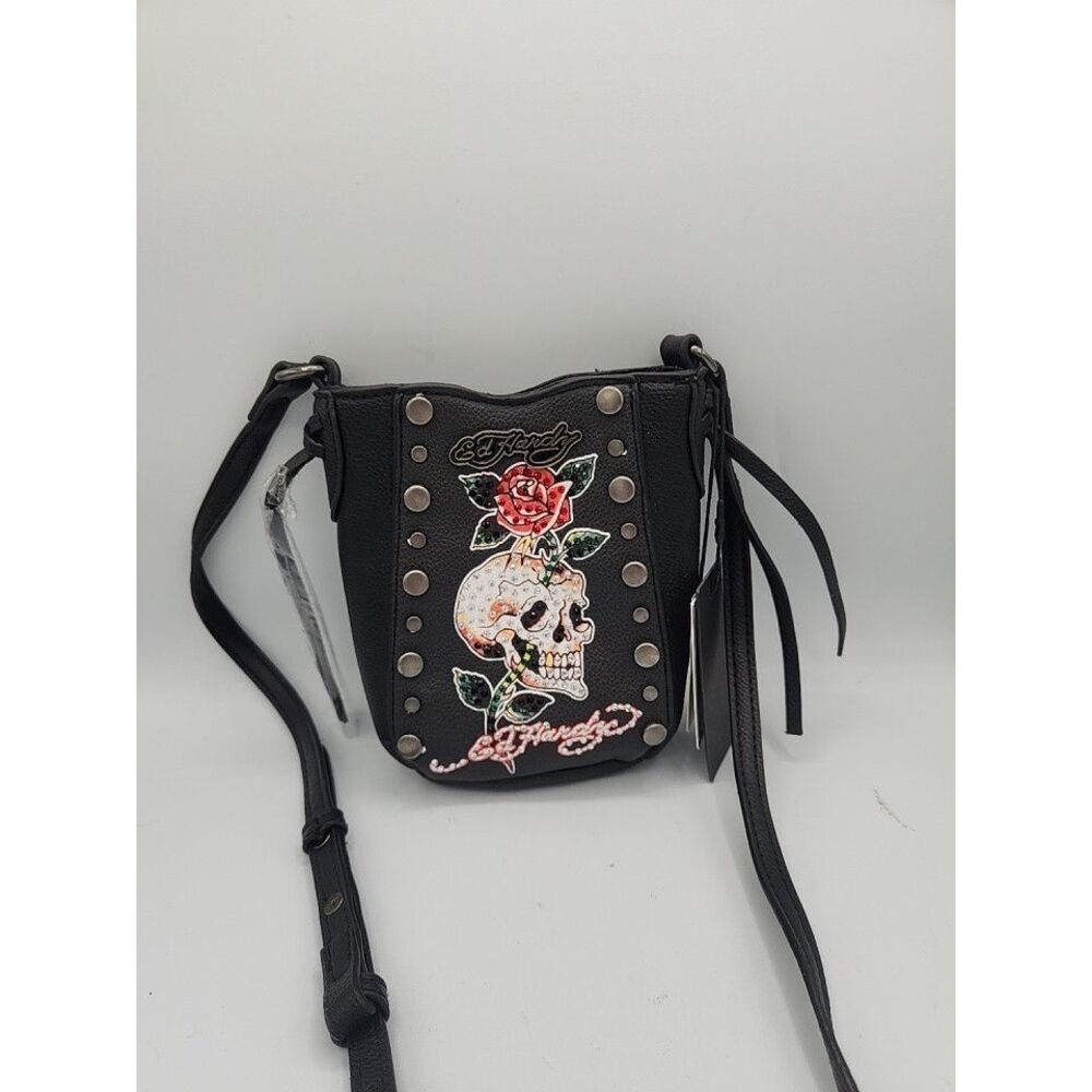 NWT Ed Hardy Crossbody Bag with Skull and Rose Design